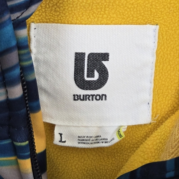 Burton | Dryride Peak Hoodie Yellow Blue Gray Abstract Pattern Size Large - Picture 3 of 4